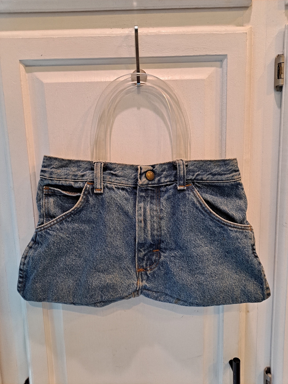 Artisan Denim Y2k Vintage Legendary Gold Jeans Shoulder Bag Acrylic Handles